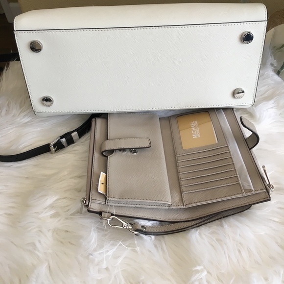 3PCS Michael Kors Selma Satchel Wallet Flower belt - Picture 2 of 5